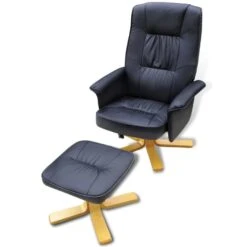 VidaXL Fauteuil Met Voetenbankje Kunstleer Zwart 9 VidaXL Fauteuil Met Voetenbankje Kunstleer Zwart -LeenBakker Winkel b04c8bc1b9e54529ade4a1ea0c3aa340
