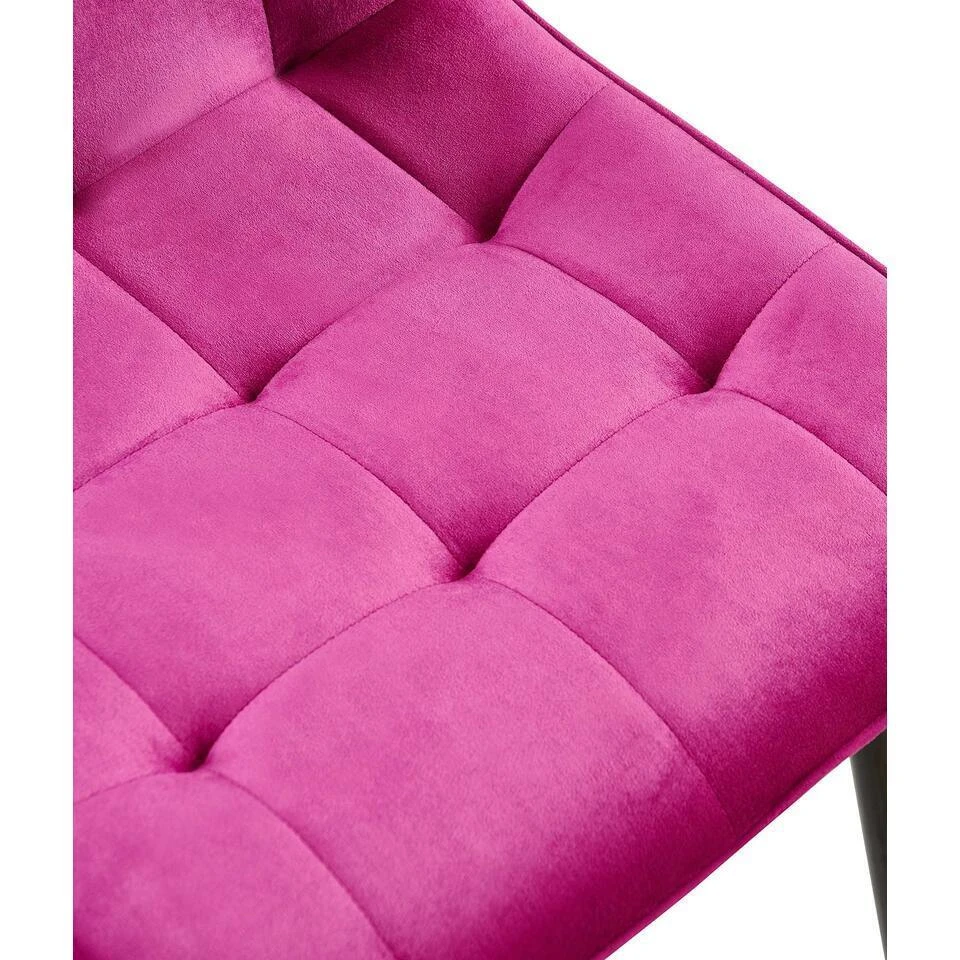 CLP Eetkamerstoel Gifford Mat Zwart Frame - Fluweel - Purper 7 CLP Eetkamerstoel Gifford Mat Zwart Frame - Fluweel - Purper - Afbeelding 5