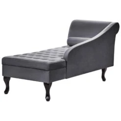 PESSAC - Chaise Longue - Donkergrijs - Linkerzijde - Fluweel -LeenBakker Winkel b19c91be9fbd49878f3d546bd99d3b3a