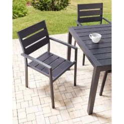 VERNIO - Tuinstoel Set Van 6 - Zwart - Kunsthout/Aluminium 15 VERNIO - Tuinstoel Set Van 6 - Zwart - Kunsthout/Aluminium -LeenBakker Winkel b2fa80f110dd47a6ade66049b4a4f5de