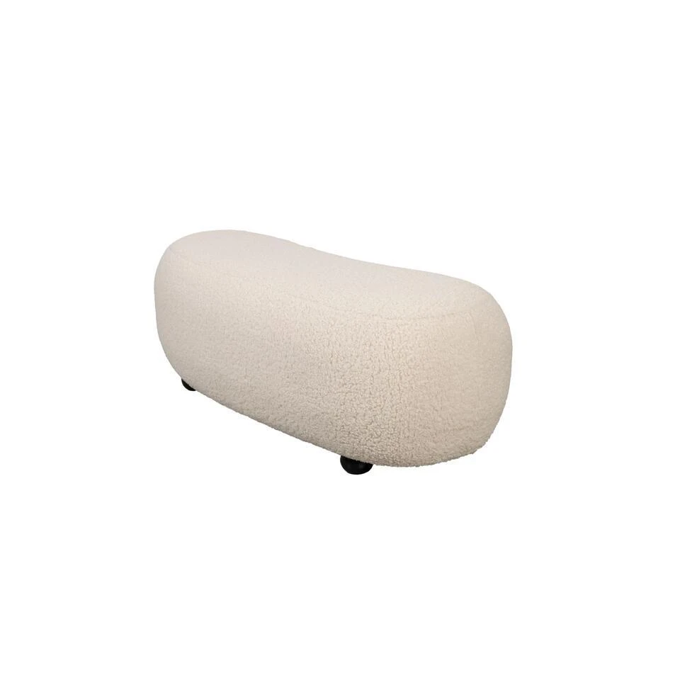 Housecraft Noxx Hocker Teddy Stof Wit 6 Housecraft Noxx Hocker Teddy Stof Wit - Afbeelding 4