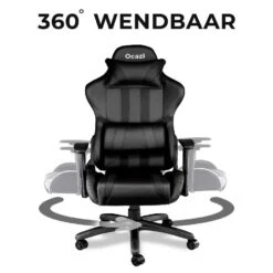 Ocazi Chicago Gamingstoel - Bureaustoel - Zwart 13 Ocazi Chicago Gamingstoel - Bureaustoel - Zwart -LeenBakker Winkel b4422edc4d2145cf90dd3f074a62a5a0
