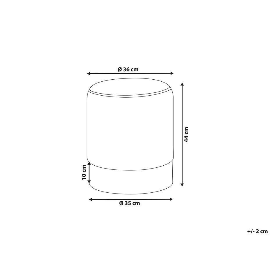 Beliani Poef BRIGITTE - Zwart Fluweel 5 Beliani Poef BRIGITTE - Zwart Fluweel - Afbeelding 3