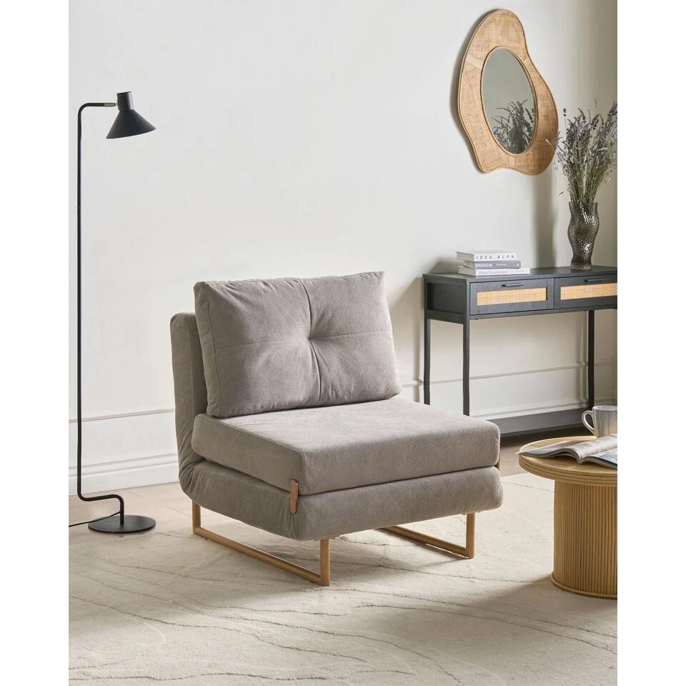 JERSLEV - 1-zits Slaapbank - Grijs - Polyester 4 JERSLEV - 1-zits Slaapbank - Grijs - Polyester - Afbeelding 2