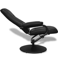 VidaXL Tv-fauteuil Met Voetenbankje Kunstleer Zwart -LeenBakker Winkel b4848636b5834f149d9bf40840e3bc1b