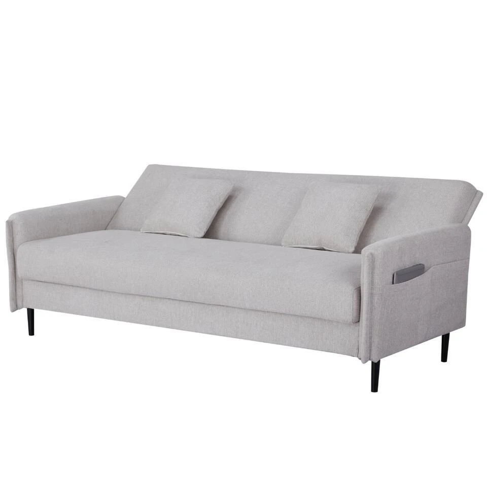 Slaapbank 3-Zits - Stof Beige - Zithoogte 47cm - 200x85x87cm - Torvi 5 Slaapbank 3-Zits - Stof Beige - Zithoogte 47cm - 200x85x87cm - Torvi - Afbeelding 3