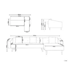 VADSO - Hoekslaapbank - Lichtbeige - Linkszijdig - Fluweel -LeenBakker Winkel b4d661236831493f94054710429d3cd0 1