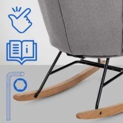 CLP Schommelstoel Sanka Stof - Grijs -LeenBakker Winkel b5722b1d13a74b62ab486c58dd737a47