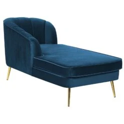 ALLIER - Chaise Longue - Blauw - Rechterzijde - Fluweel -LeenBakker Winkel b5ea721ec3d54935a9e6a8cf28e92ee2