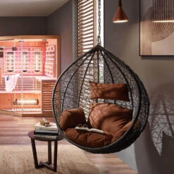 Merkloos HOME DELUXE Hangstoel CIELO Bruin Mand + Kussen -LeenBakker Winkel b720497e46634d599cb70aba928ccdf9