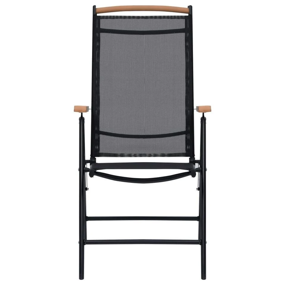 VidaXL - Tuinstoelen - Zwart - Aluminium En Textileen - 2 Stuks - Inklapbaar 5 VidaXL - Tuinstoelen - Zwart - Aluminium En Textileen - 2 Stuks - Inklapbaar - Afbeelding 3