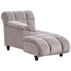 LORMONT - Chaise Longue - Taupe - Rechterzijde - Fluweel -LeenBakker Winkel b7f69e92faec41129f082a82342ae44f