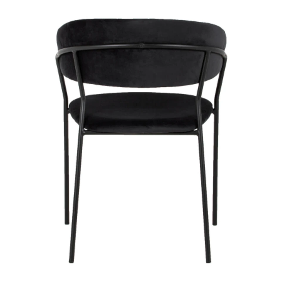 Giga Meubel Eetkamerstoel Zwart Velvet - Metaal - 57x52x75cm -Turin 5 Giga Meubel Eetkamerstoel Zwart Velvet - Metaal - 57x52x75cm -Turin - Afbeelding 3