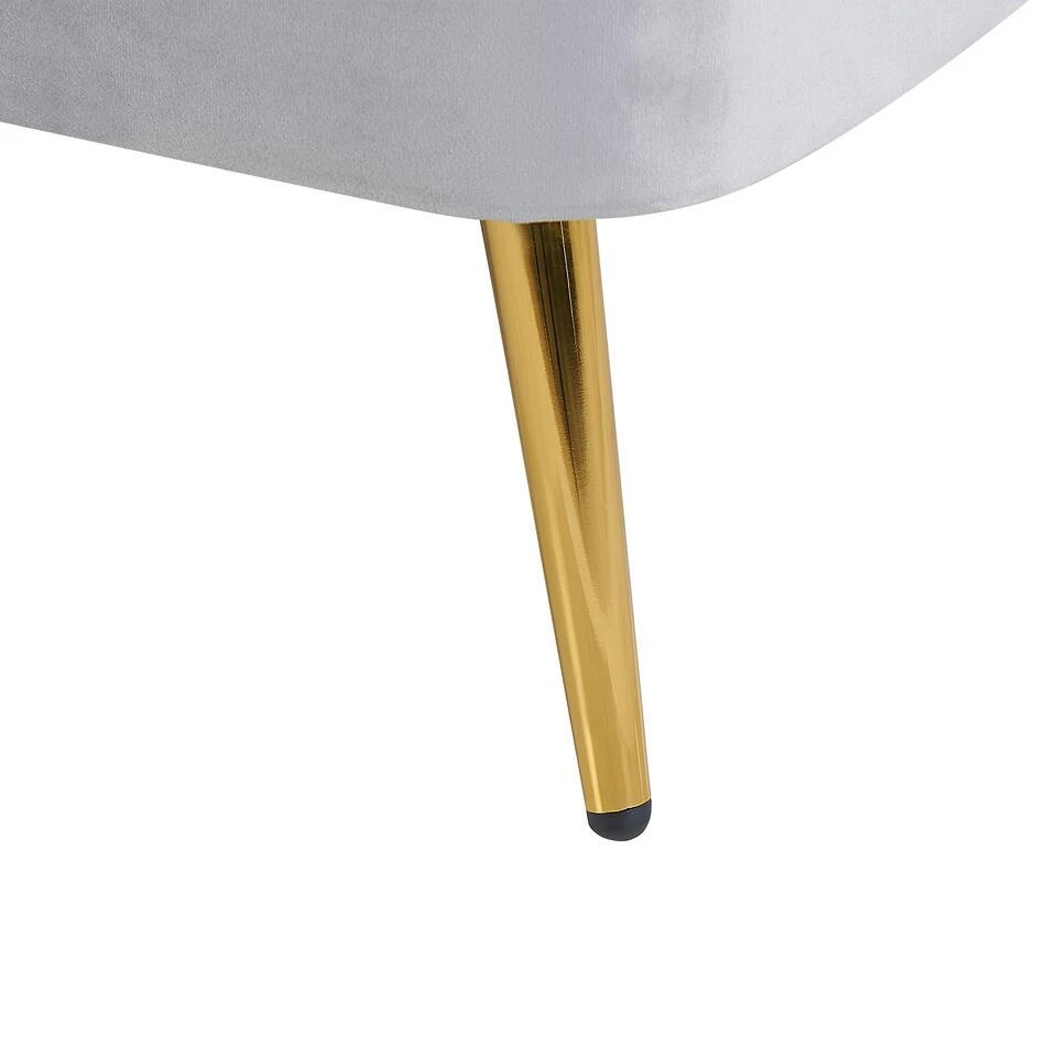 ALLIER - Chaise Longue - Grijs - Rechterzijde - Fluweel 12 ALLIER - Chaise Longue - Grijs - Rechterzijde - Fluweel - Afbeelding 10