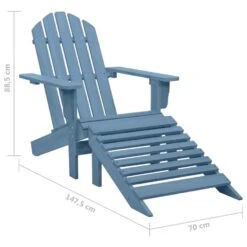 VidaXL - Tuinstoel Adirondack - Blauw - Hout - Met Voetenbank -LeenBakker Winkel b8fdf77fa9004313a1aeafa38522f2c6