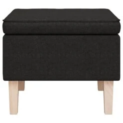 VidaXL Kruk Met Houten Poten Stof Zwart -LeenBakker Winkel b919c6eaf9c549c1a1497392f5b441bb