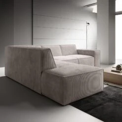 Meubella - Hoekbank Monet - Beige - Ribstof - Links -LeenBakker Winkel ba3ba319608f4a27a0f5c9da31f3fc43