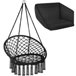 Tectake Hangstoel Grazia, Zwart -LeenBakker Winkel ba6bb53588114dfd996856d9c674f964