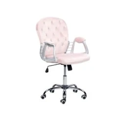 Beliani Bureaustoel PRINCESS - Roze Fluweel -LeenBakker Winkel baff267cc7004e848016dc432e050016
