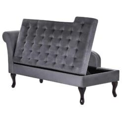 PESSAC - Chaise Longue - Donkergrijs - Linkerzijde - Fluweel -LeenBakker Winkel bbdc081cc30c4930a51f3e1dc6dc6d22