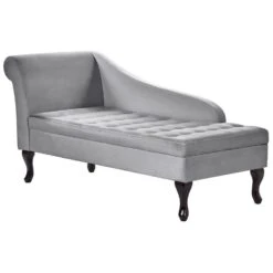 PESSAC - Chaise Longue - Lichtgrijs - Linkerzijde - Fluweel -LeenBakker Winkel bea53840d05442d78263c2c706fa90d6