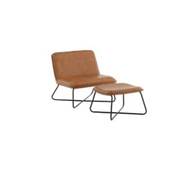 Svea - Selo Fauteuil Met Voetenbank - Lederlook - Cognac -LeenBakker Winkel bef67f1895d84dff93a76465228fc8ee
