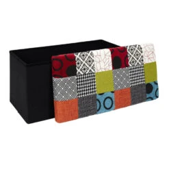 Home Deco Poef Multi Color Tile - Opbergbox - 76 X 38 Cm -LeenBakker Winkel bf7594dc365e4ba197310b30e21657ce