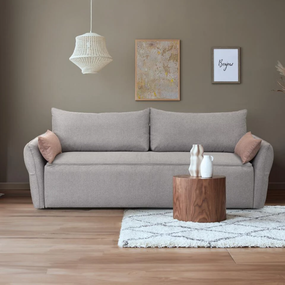 CALICOSY - Slaapbank LAGOS - Grijs - 90x238x96 Cm 4 CALICOSY - Slaapbank LAGOS - Grijs - 90x238x96 Cm - Afbeelding 2