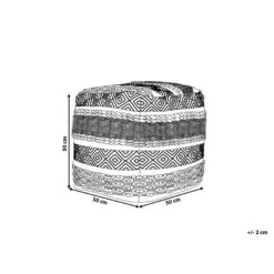 KANAM - Poef - Wit - 50 Cm - Katoen -LeenBakker Winkel c08fa44e1d054d0183b1a3092dc25b50