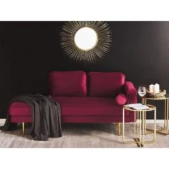 MIRAMAS - Chaise Longue - Rood - Rechterzijde - Fluweel -LeenBakker Winkel c105683a42ba452684499c2a43db1840