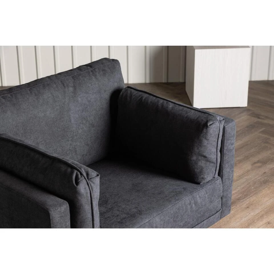 Svea - Kora Fauteuil - Linnen - Zwart 5 Svea - Kora Fauteuil - Linnen - Zwart - Afbeelding 3