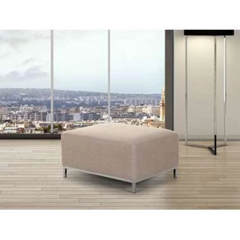 Beliani Ottomaan OSLO - Beige Polyester 4 Beliani Ottomaan OSLO - Beige Polyester - Afbeelding 2