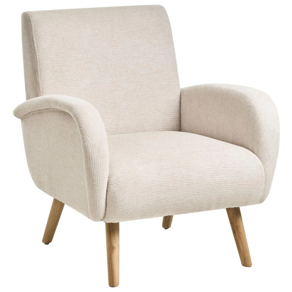 PLASSEN - Fauteuil - Lichtbeige - Stof 5 PLASSEN - Fauteuil - Lichtbeige - Stof - Afbeelding 3