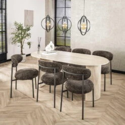 Eetkamerstoel Bruin - 52x57x81cm - Round Tissee - Set Van 2 -LeenBakker Winkel c1effea365514f899aaa714710ba2136