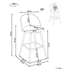 NATHAN - Barkruk Set Van 2 - Groen - 91 Cm - Bouclé -LeenBakker Winkel c21402216fdb4b8897dc75d77010a4b4