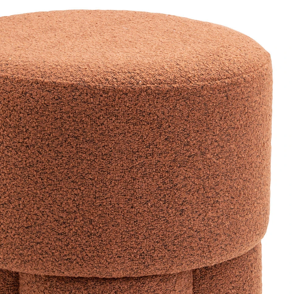Poef Geneva - Bouclé Roest 6 Poef Geneva - Bouclé Roest - Afbeelding 4