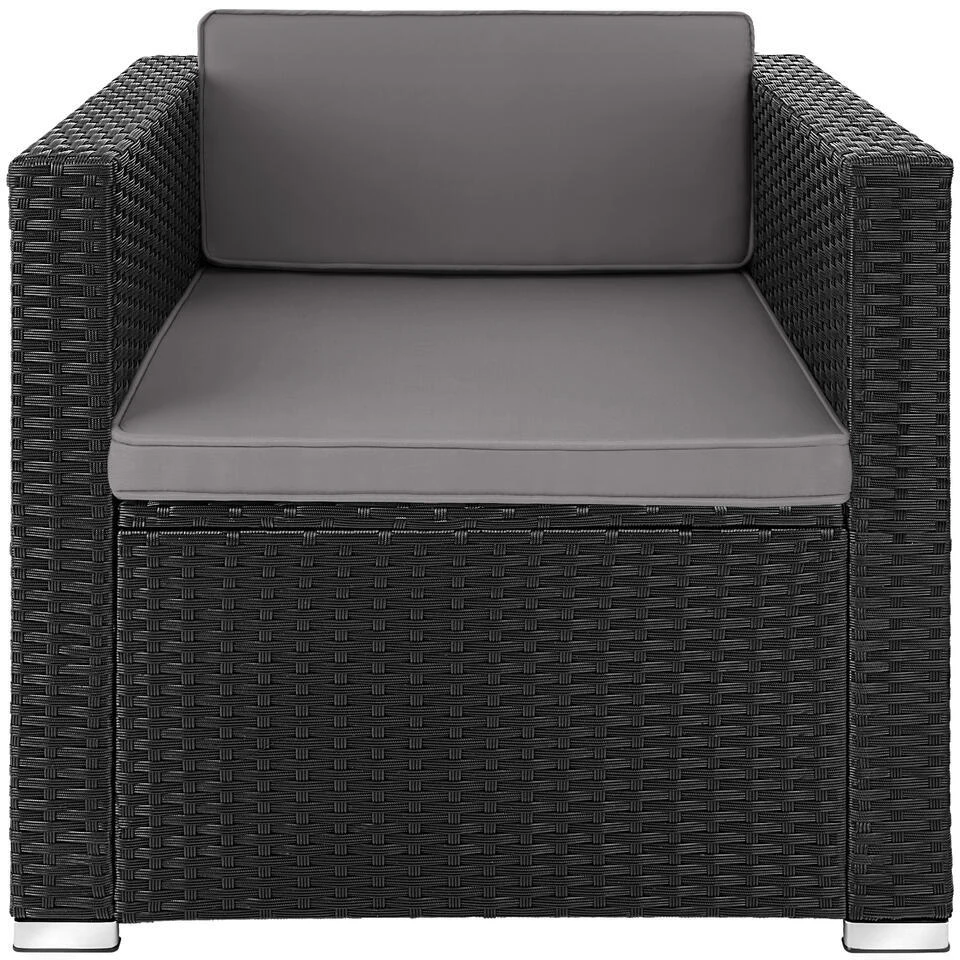 Tectake Wicker Fauteuil Lignano, Zwart 7 Tectake Wicker Fauteuil Lignano, Zwart - Afbeelding 5
