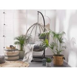 Beliani Hangstoel TOLLO - Grijs Pe Rotan -LeenBakker Winkel c355aabbe8df4599b82d6f6f9feeca46