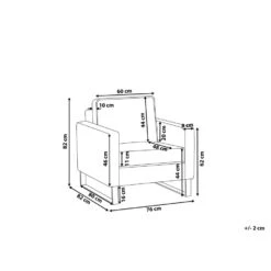 Beliani Fauteuil VIND - Grijs Polyester -LeenBakker Winkel c38b8f186d8745c6b9b77d663751699a 1