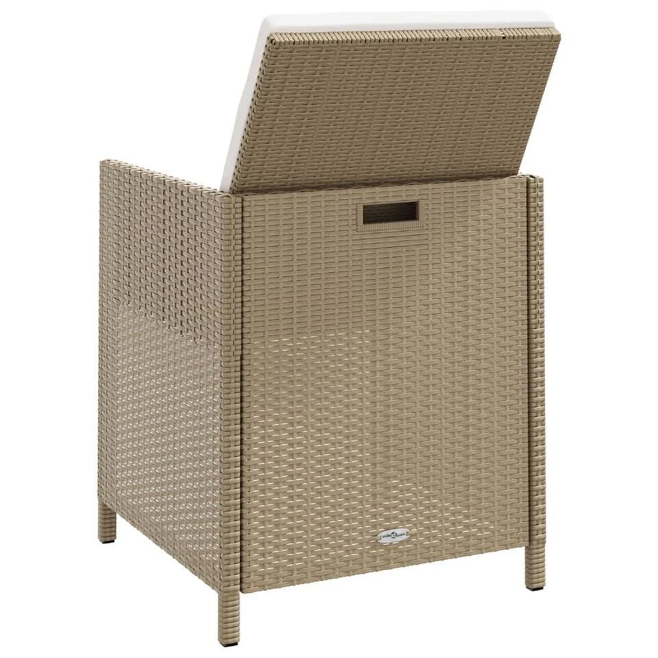 VidaXL - Tuinstoelen - Kussens - Beige - Poly Rattan - 4 Stuks 8 VidaXL - Tuinstoelen - Kussens - Beige - Poly Rattan - 4 Stuks - Afbeelding 6