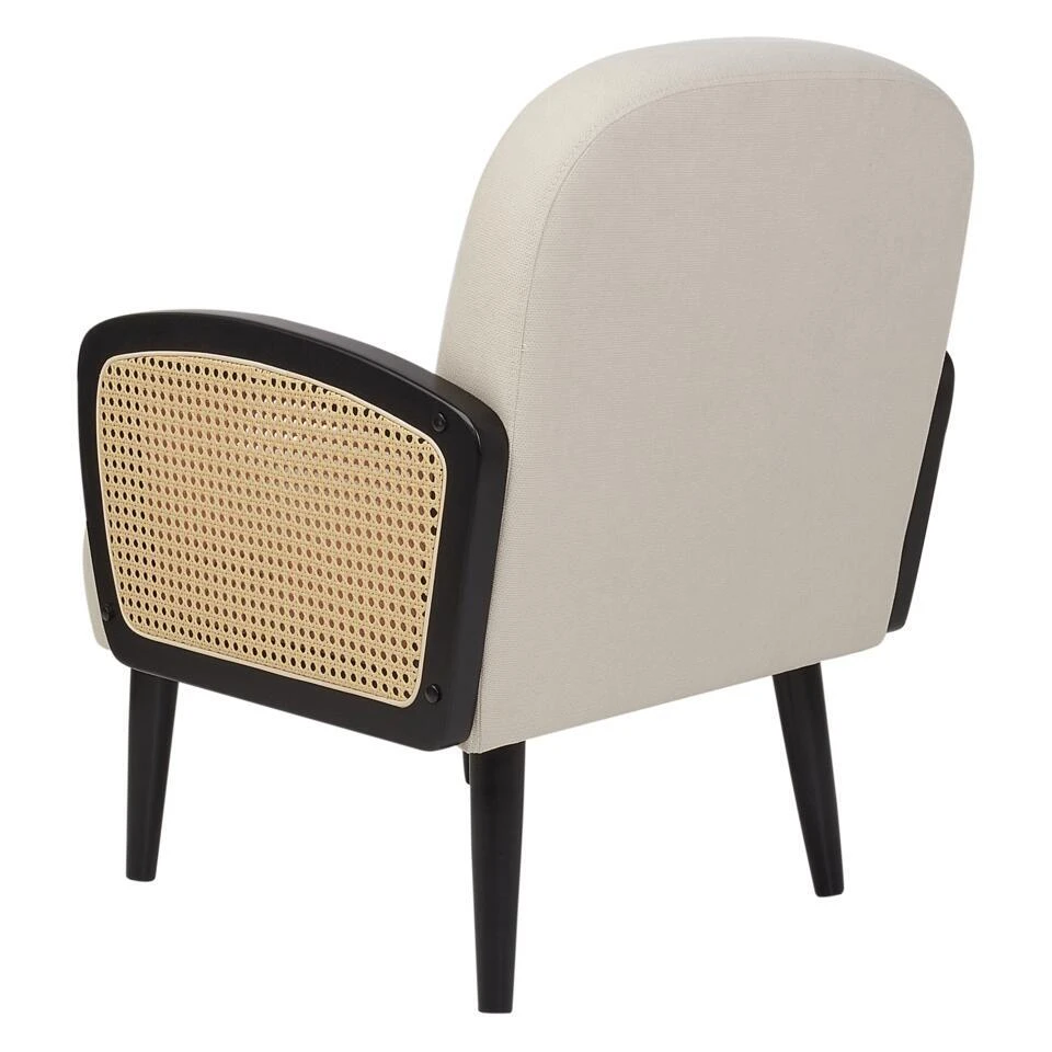 DVENBERG - Fauteuil - Lichtbeige/Zwart - Stof 8 DVENBERG - Fauteuil - Lichtbeige/Zwart - Stof - Afbeelding 6