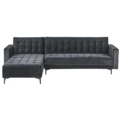 ABERDEEN - Hoekbank - Zwart/Zwart - Rechterzijde - Fluweel -LeenBakker Winkel c4e927d220f24667a9232d9c163440d5