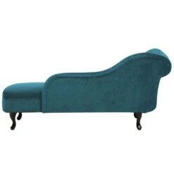 NIMES - Chaise Longue - Groen Blauw - Linkerzijde - Fluweel -LeenBakker Winkel c60123f3630b4b13910b5c7d72165562