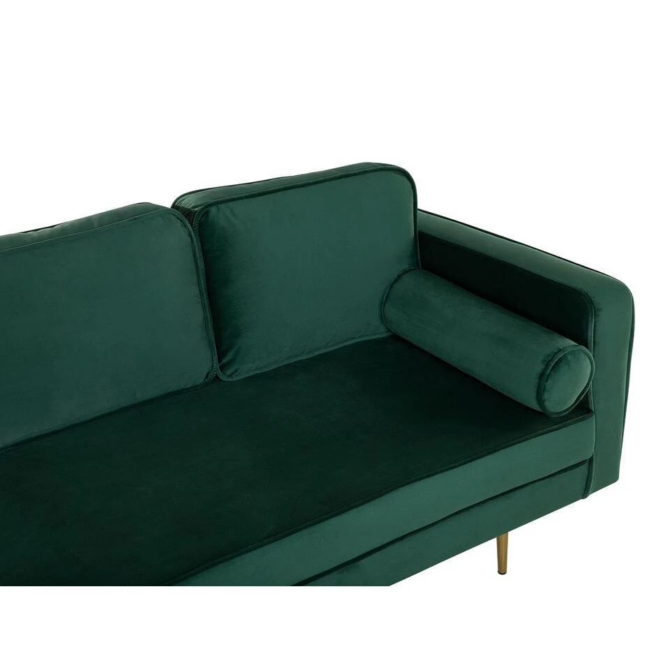 MIRAMAS - Chaise Longue - Smaragdgroen - Rechterzijde - Fluweel 9 MIRAMAS - Chaise Longue - Smaragdgroen - Rechterzijde - Fluweel - Afbeelding 7