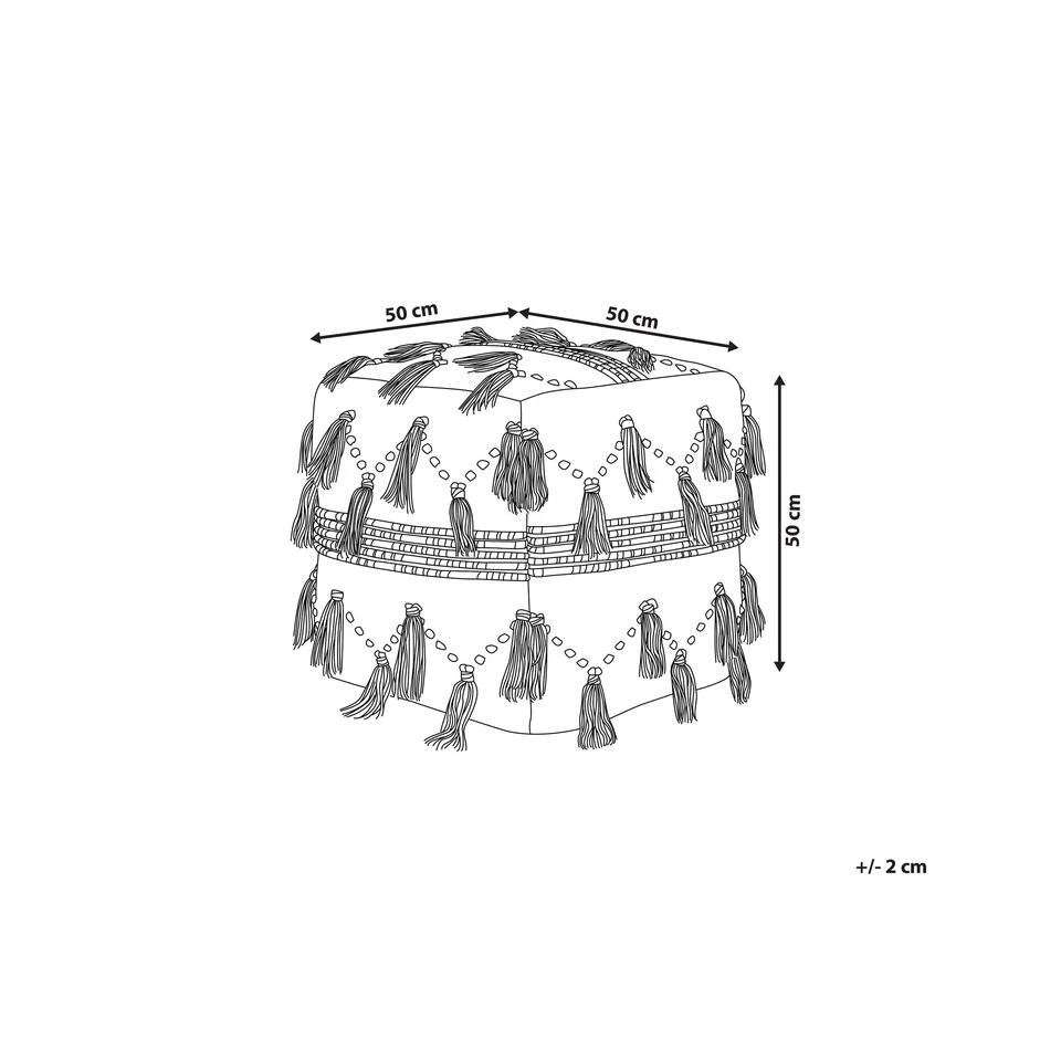 Beliani Poef THONDI - Beige Katoen 5 Beliani Poef THONDI - Beige Katoen - Afbeelding 3