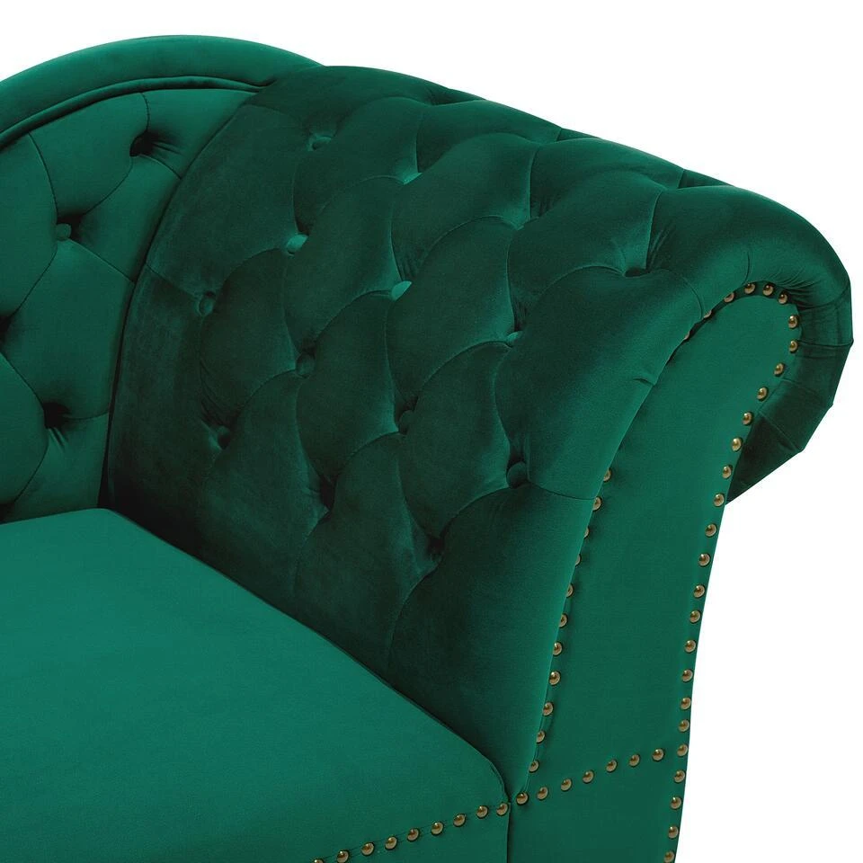 NIMES - Chaise Longue - Groen - Rechterzijde - Fluweel 11 NIMES - Chaise Longue - Groen - Rechterzijde - Fluweel - Afbeelding 9