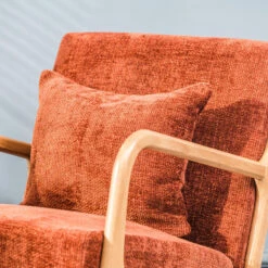 Schommelstoel Van Massief Hout En Terracotta Stof -LeenBakker Winkel c8ca01f4a9234372b877188da6cd1a1e