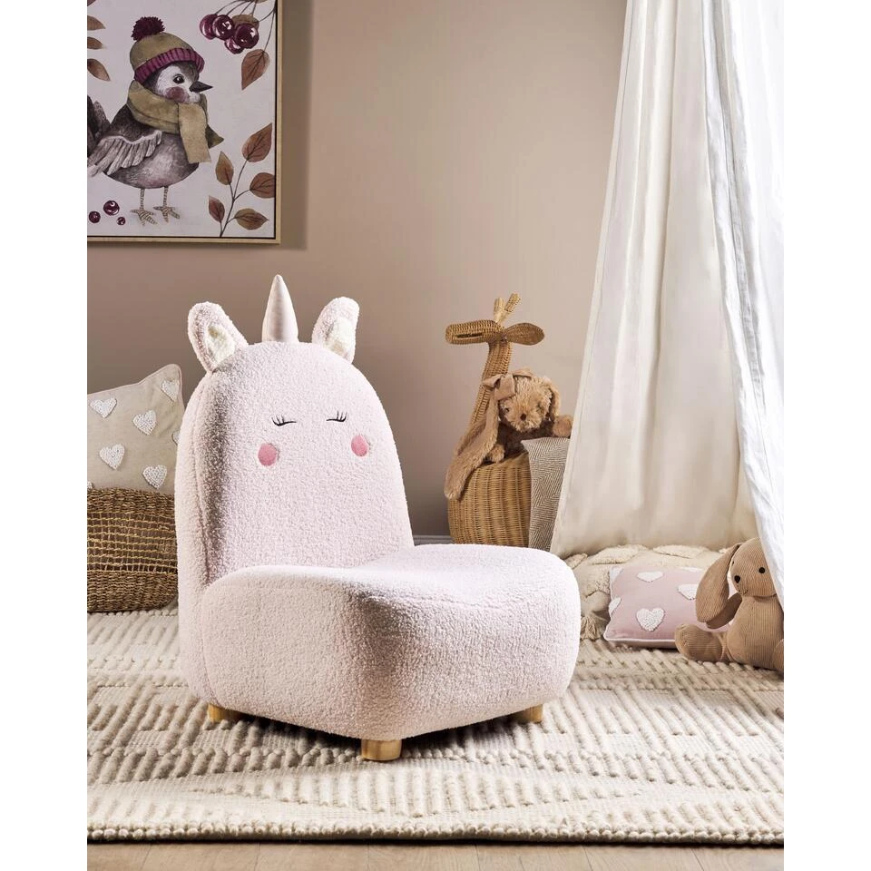 LULEA - Kinderstoel - Roze - Nepbont 4 LULEA - Kinderstoel - Roze - Nepbont - Afbeelding 2