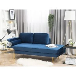 MIRAMAS - Chaise Longue - Blauw - Linkerzijde - Fluweel -LeenBakker Winkel ca38a6c30391453f81820a2046d26832