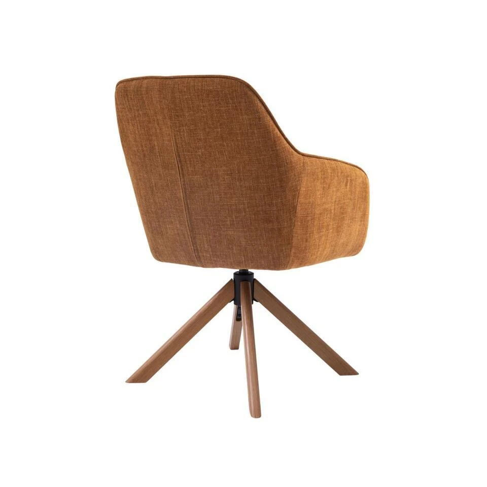 Nordic Home - Ellis Armstoel Stof - Roestbruin 5 Nordic Home - Ellis Armstoel Stof - Roestbruin - Afbeelding 3